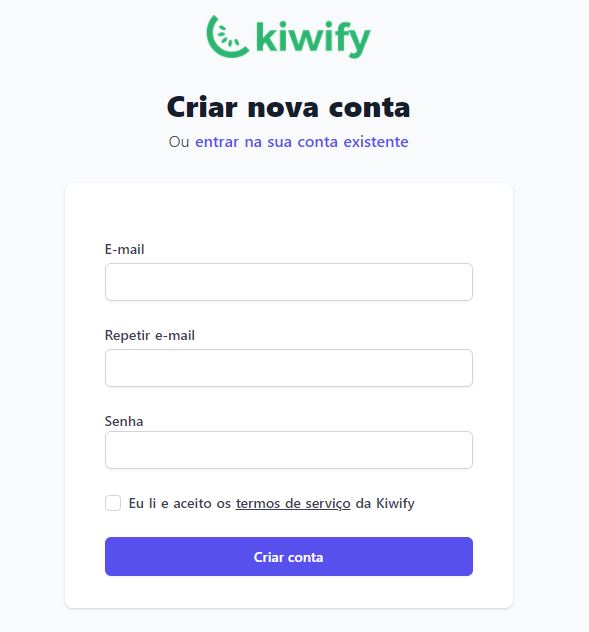 Kiwify cadastro