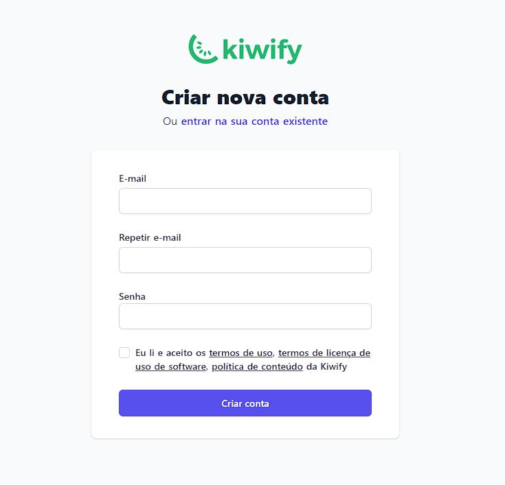 kiwify cadastro