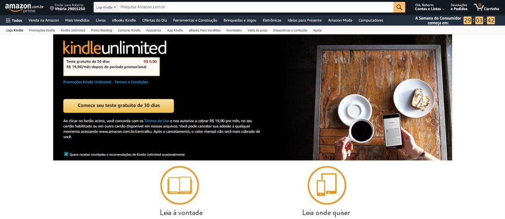 kindle unlimited livros em PDF